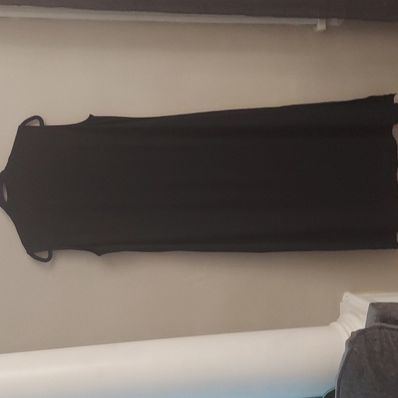 EILEEN FISHER Black Silk Sleeveless Button Down Maxi Dress with Mandarin Collar - Picture 8 of 11